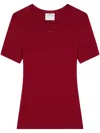 Courrèges Ribbed Cotton-merino Wool Crewneck Knitwear In Red