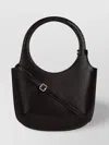 Courrèges Adjustable Strap Buckle Circular Handle Textured Finish