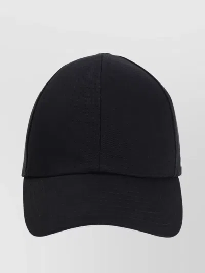 Courrèges Adjustable Tonal Visor Curved Brim Cap In Black