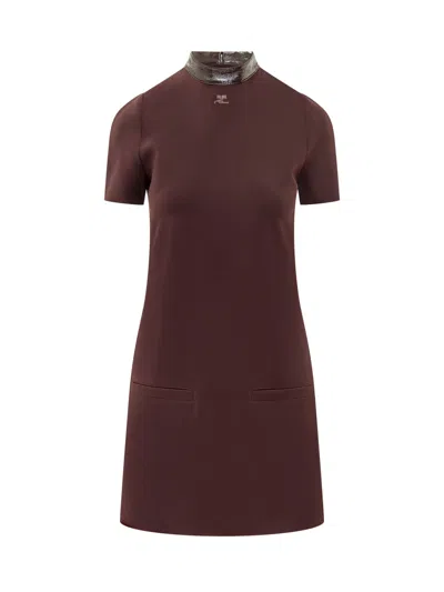 Courrèges Courreges A-line Mini Dress In Brown