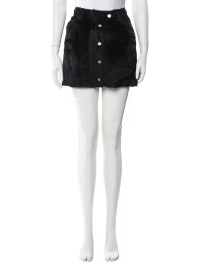 Pre-owned Courrèges Alpaca Mini Skirt In Black