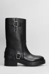 Courrèges Americana Midi Boots In Black Leather In Black