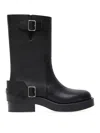 Courrèges Americana Midi Boots In Black Leather In Black