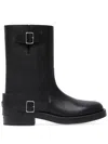 Courrèges Americana Harness Leather Boots In Black