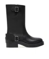 Courrèges Americana Midi Boots In Black Leather In Black