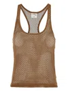 Courrèges Scuba Cotton Mesh Tank Top In Beige
