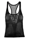 Courrèges Lightweight Mesh Tank Top Crafted In Black