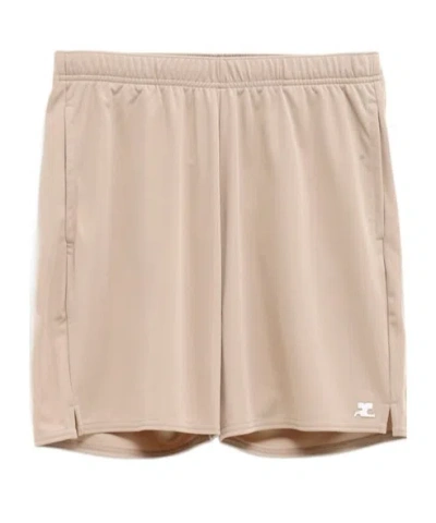 Courrèges Appliqué Logo Track Shorts In Neutral