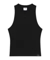 Courrèges Asymmetric Midnight Blue Tank Top In Black