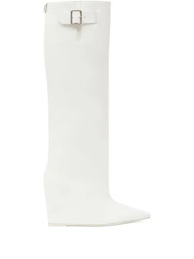 Courrèges Astro Leather Boots In White