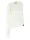 Courrèges White Asymmetries Off The Shoulder T-shirt In White