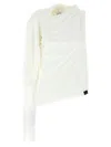 Courrèges White Asymmetries Off The Shoulder T-shirt In White