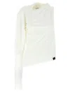 Courrèges White Asymmetries Off The Shoulder T-shirt In White