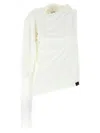 Courrèges White Asymmetries Off The Shoulder T-shirt In White