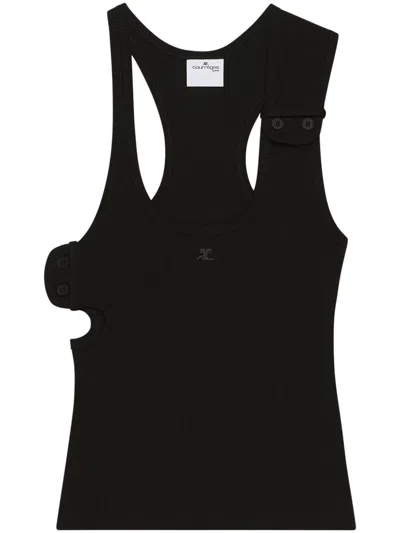 COURRÈGES ASYMMETRIC BLACK TANK TOP