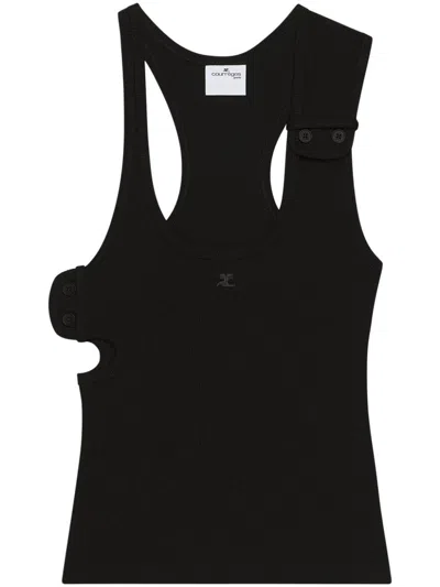 COURRÈGES COURRÈGES ASYMMETRIC BLACK TANK TOP