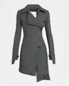 Courrèges Asymmetric Buttoned Caviar Wool Peacoat In Gray