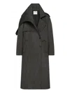 Courrèges Asymmetric-collar Long Coat In Gray