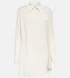 Courrèges Asymmetric Cotton-blend Piqué Minidress In Neutrals