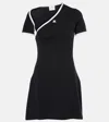 Courrèges Black & White Slash Contrast Minidress In Black