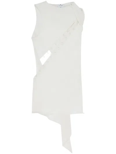 Courrèges Asymmetric Cut-out Minidress In White