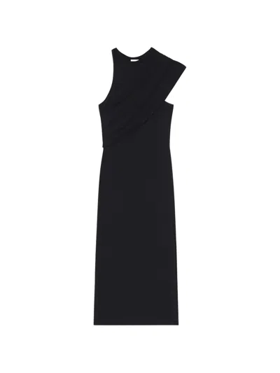 Courrèges Asymmetric Draped Dress In Black