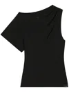Courrèges Asymmetric Draped T-shirt In Black