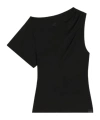 Courrèges Asymmetric Draped T-shirt In Black