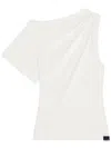Courrèges Asymmetric Draped T-shirt In White