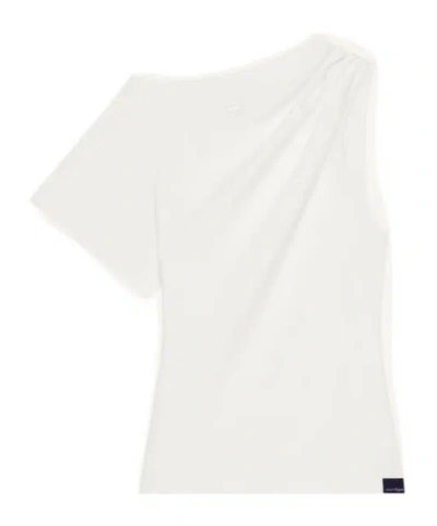 Courrèges Asymmetric Draped T-shirt In White