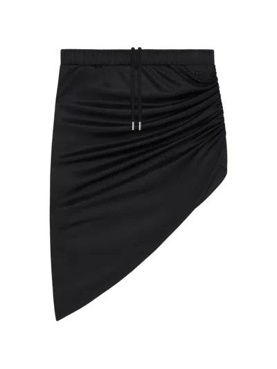 Courrèges Asymmetric Drawstring Skirt In Black