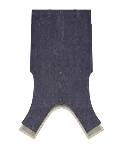COURRÈGES COURRÈGES ASYMMETRIC-HEM DENIM SKIRT