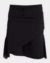 Courrèges Asymmetric Infinity Pleats Crepe Skirt