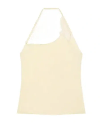 Courrèges Asymmetric Lace-embellished Top In Neutral