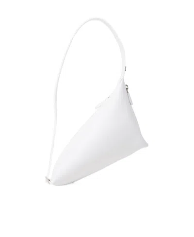 Courrèges Asymmetric Logo-plaque Shoulder Bag In White