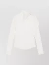 Courrèges Asymmetric Long Sleeve Draped Top In White