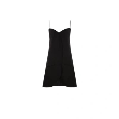 Courrèges Asymmetric Mini Dress In Black