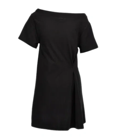COURRÈGES COURRÈGES LOGO EMBROIDERED SIDE SLIT DRESS
