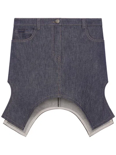 Courrèges Asymmetric Mini Skirt In Dark Heater Grey
