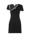 Courrèges Black & White Slash Contrast Minidress In Black