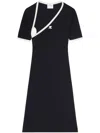 Courrèges Black & White Slash Contrast Minidress In Black