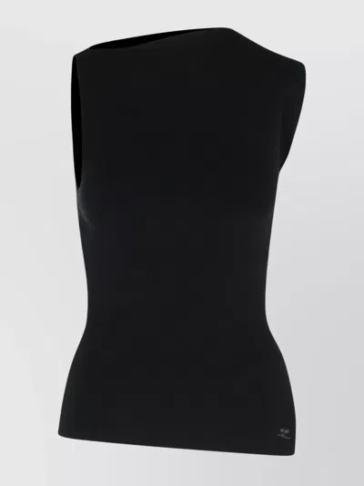 COURRÈGES ASYMMETRIC NECK SLEEVELESS TANK TOP