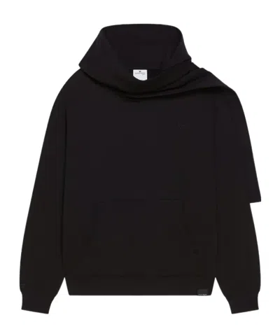 Courrèges Asymmetric Neck Sweatshirt In Black