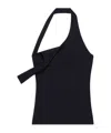 Courrèges Tank Top With Asymmetrical Buckle In Black
