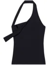 Courrèges Tank Top With Asymmetrical Buckle In Schwarz