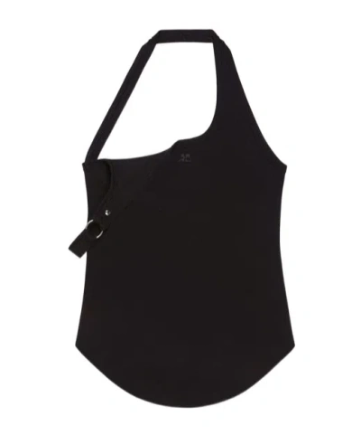 Courrèges Asymmetric Strap Tank Top