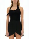 Courrèges Asymmetrical Black Sleeveless Top With Edgy One-shoulder Design In Black