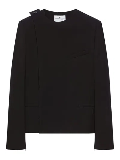 Courrèges Courregès Asymmetrical Blazer In Black