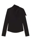 Courrèges Asymmetrical Blouse In Black