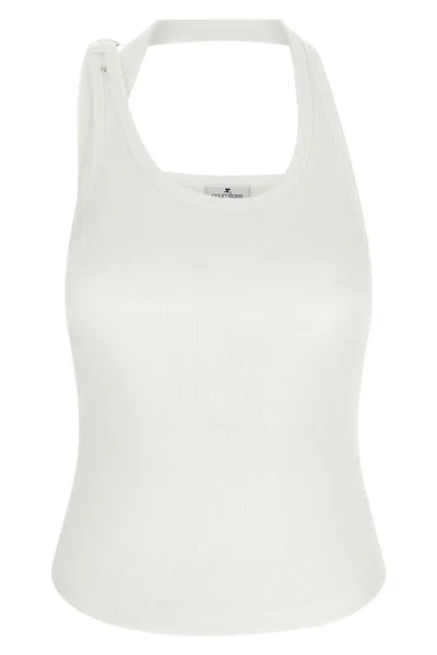 Courrèges Asymmetrical Buckel Tank Top In Neutral